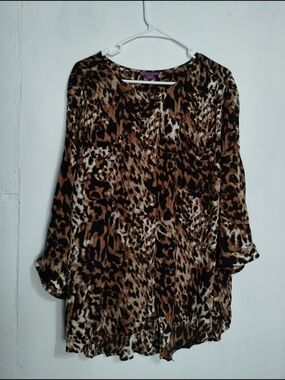 Beverly Drive Leopard Print Tunic - Brown, Black, Cream